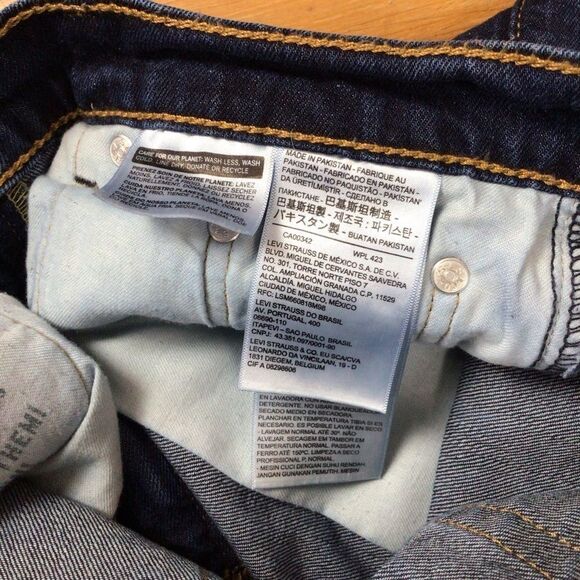 Levi’s 505 dark blue jeans 99% cotton 1% elastane 30/32 Levis - Picture 8 of 12